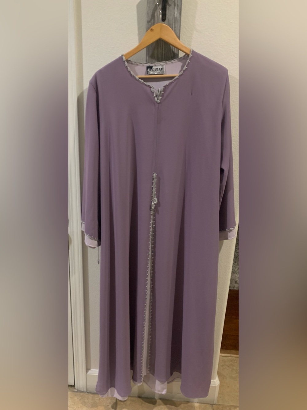 Al Karam Vintage Lavender Long Sleeve Maxi Abaya